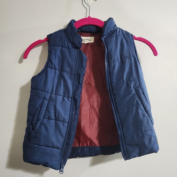 Buffalo David Bitton Other - Buffalo David Bitton Boys Navy Blue Quilted Puffer Vest Size 4T Burgundy Lining